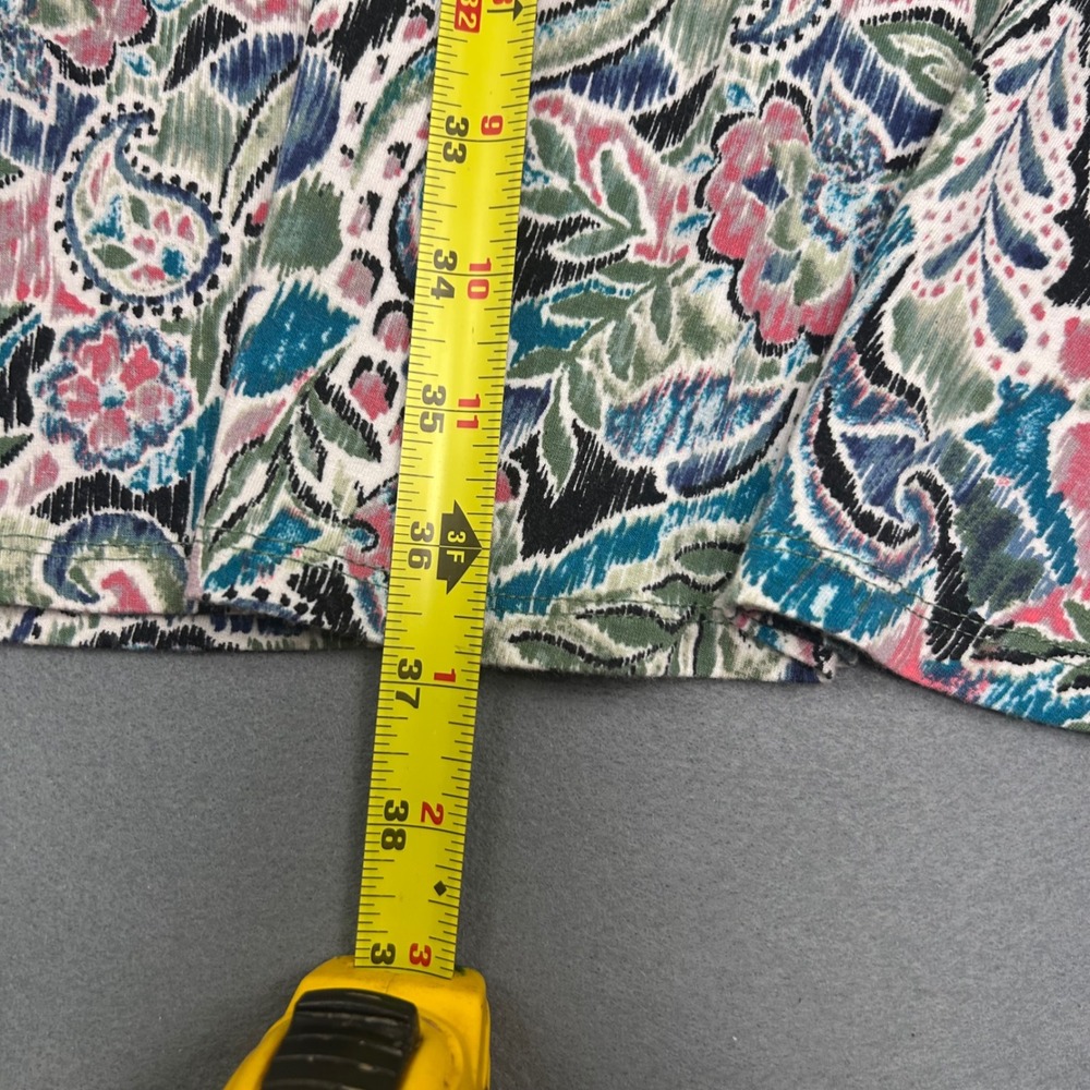 Rachel Zoe Paisley T-Shirt Dress Ruffle Hem Boho Artsy Soft Stretchy Flowy Sz-2X - Picture 8 of 8